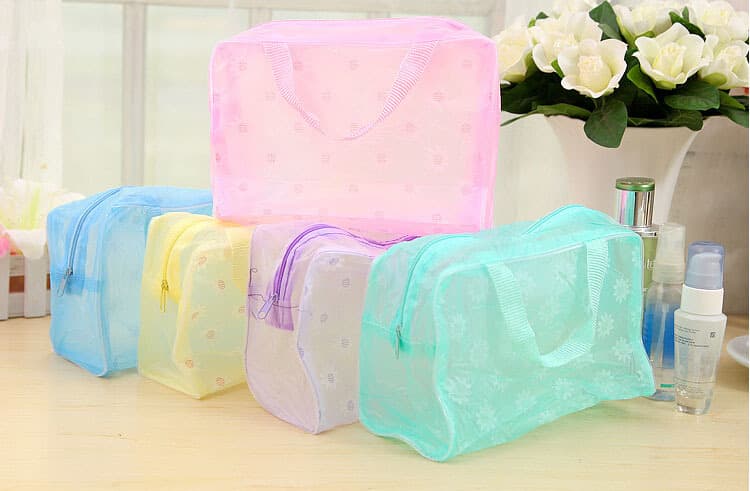 サウナグッズ クリア花模様サウナ収納バッグ