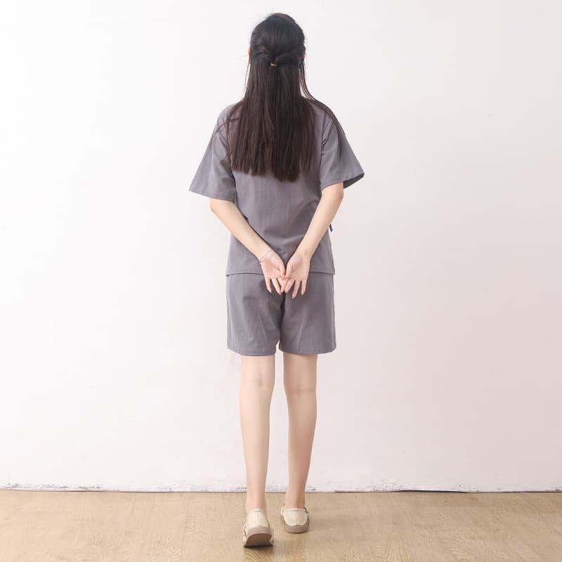 サウナハット サウナハット 和風くつろぎ麻混サウナセットアップ
